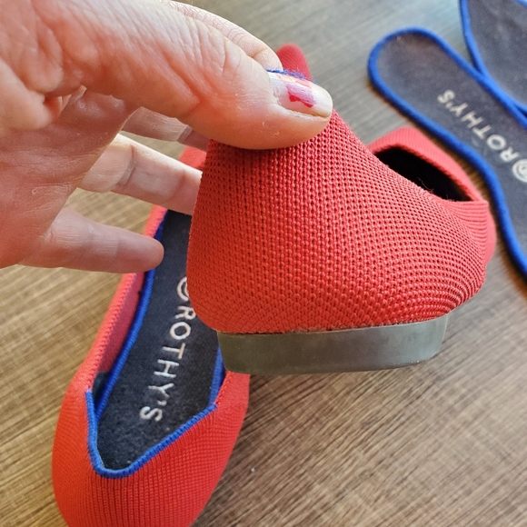 Rothy's Cherry Red (Retired) Pointed Toe Flats. - Picture 13 of 16